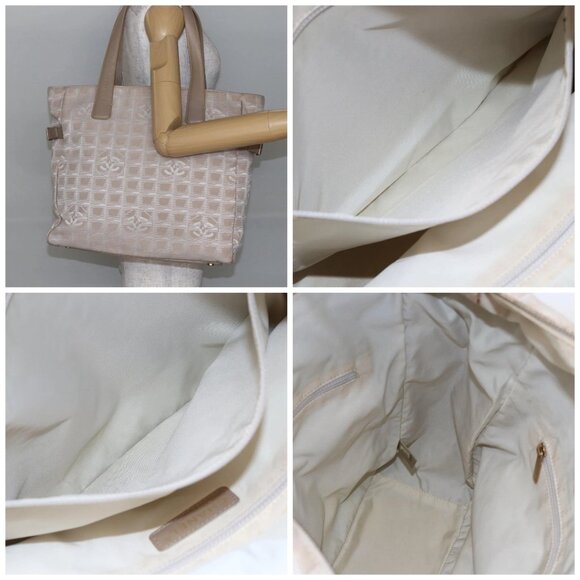 CHANEL New Travel Line Tote Bag Nylon Beige Gold CC - Picture 16 of 16